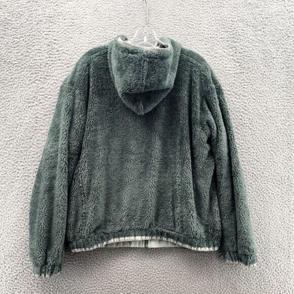 Patagonia Los Gatos Jacket Womens Medium Green Reversible Sherpa Hoodie Outdoors - Picture 7 of 11